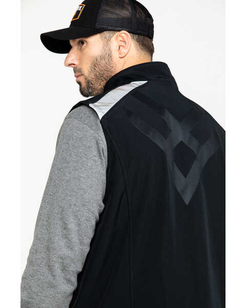 Hawx Men's Black Reflective Softshell Moto Work Vest - Tall , Black, hi-res