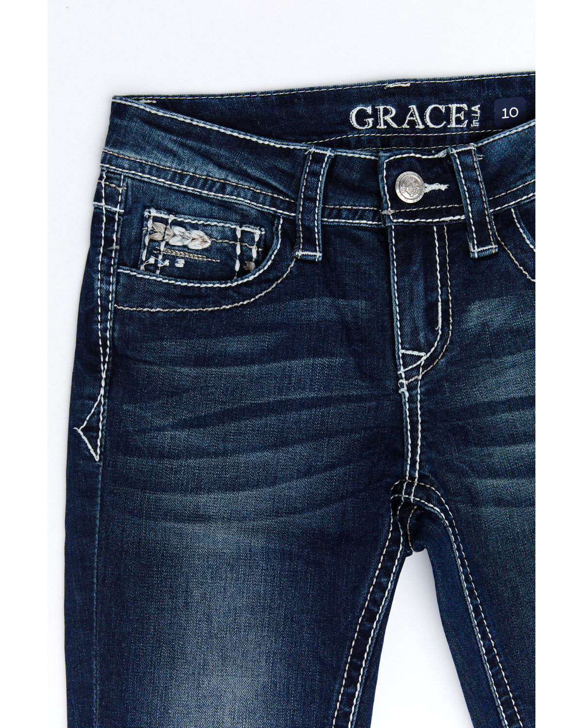 jeans with pocket flaps