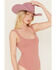 Free People Women's Clean Lines Bodysuit , Wine, hi-res