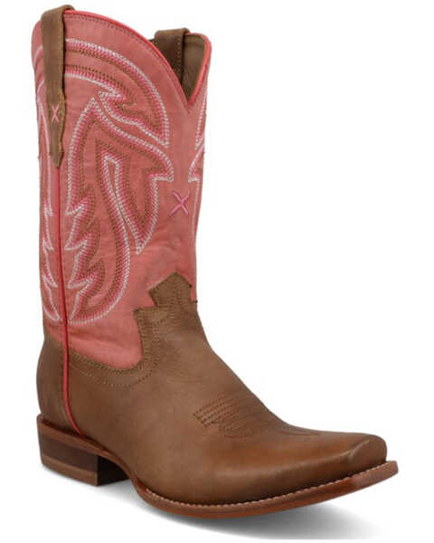 Twisted X Women's 11" Rancher Western Boots - Square Toe , Tan, hi-res