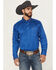 Image #1 - Ariat Men's Team Logo Twill Solid Long Sleeve Button-Down Western Shirt - Big, Royal Blue, hi-res