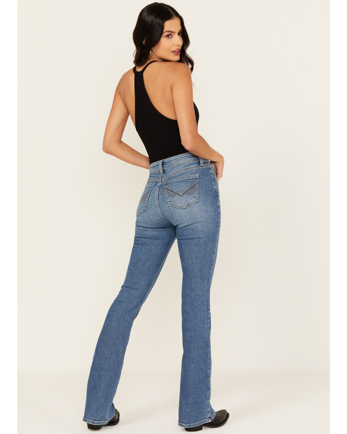 Image #3 - Idyllwind Women's Midland Medium Wash Legend High Rise Bootcut Super Stretch Denim Jeans, Medium Wash, hi-res