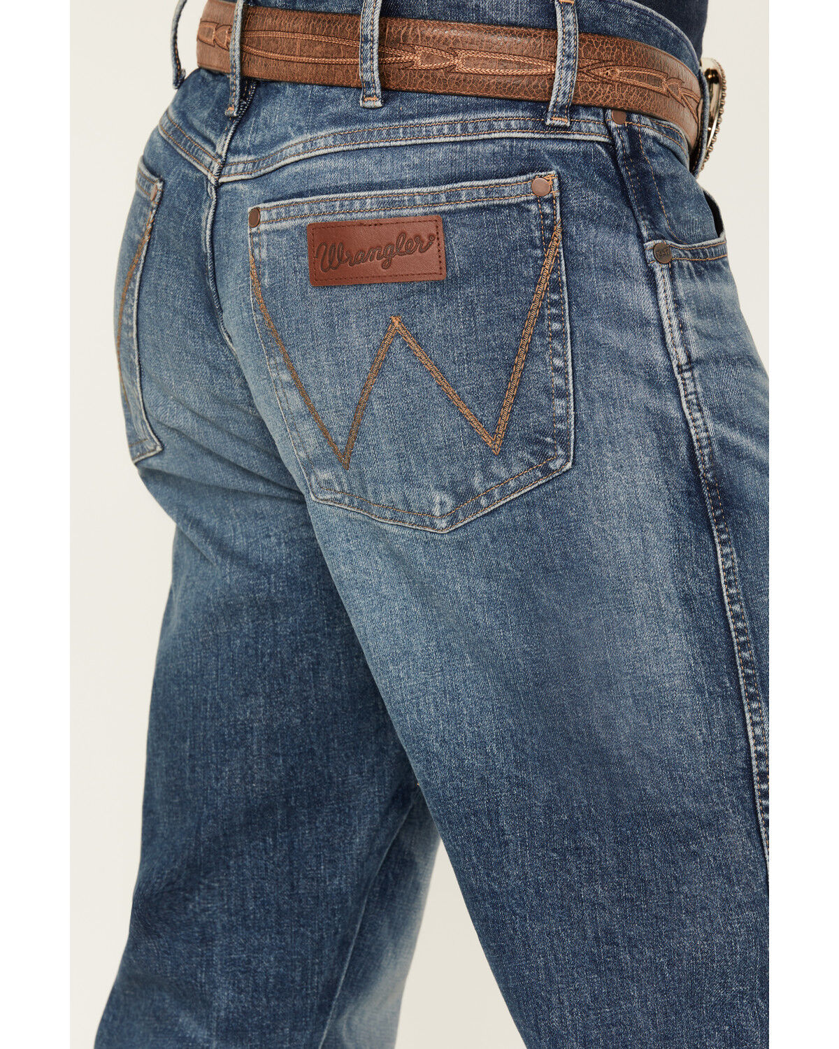 Product Name:  Wrangler Retro Men's 77MWZ Whitley Medium Wash Slim Bootcut Stretch Denim Jeans