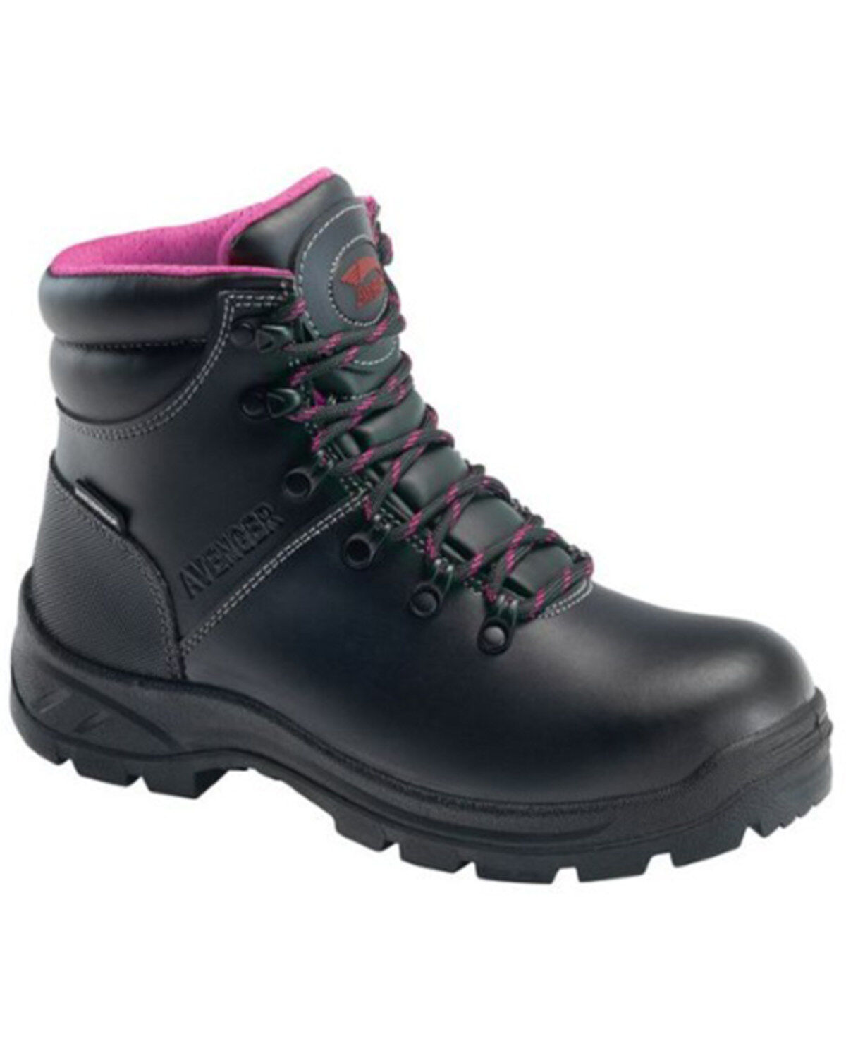 Avenger Women's Builder Mid 6" Lace-Up Waterproof Work Boots - Steel Toe, Black, hi-res