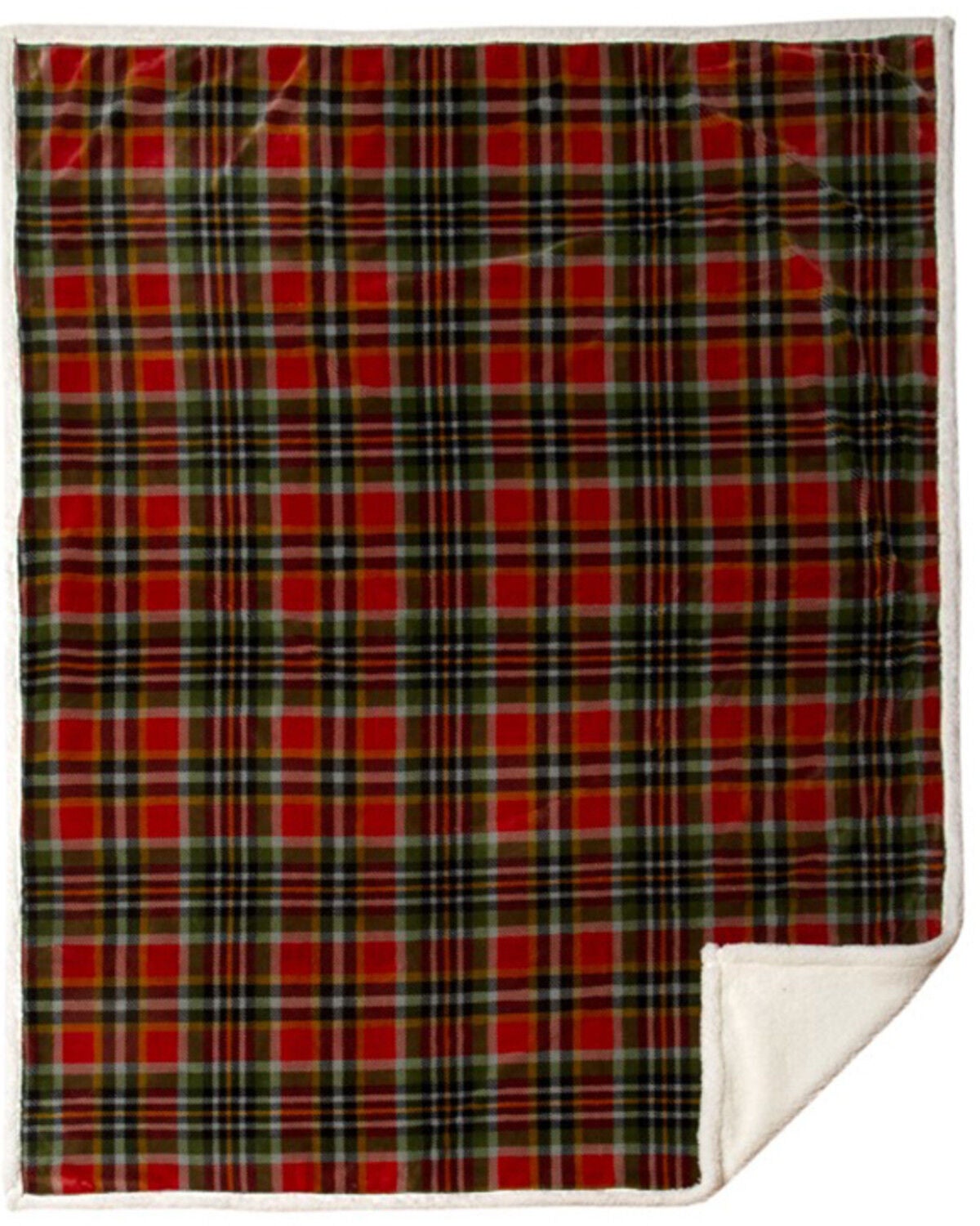 Carstens Rust And Sage Plush Sherpa Throw, Red, hi-res