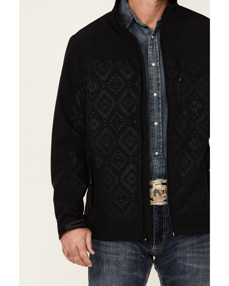 Cody James Core Men's Charcoal Southwestern Print Zip-Front Steamboat Jacket , Charcoal, hi-res