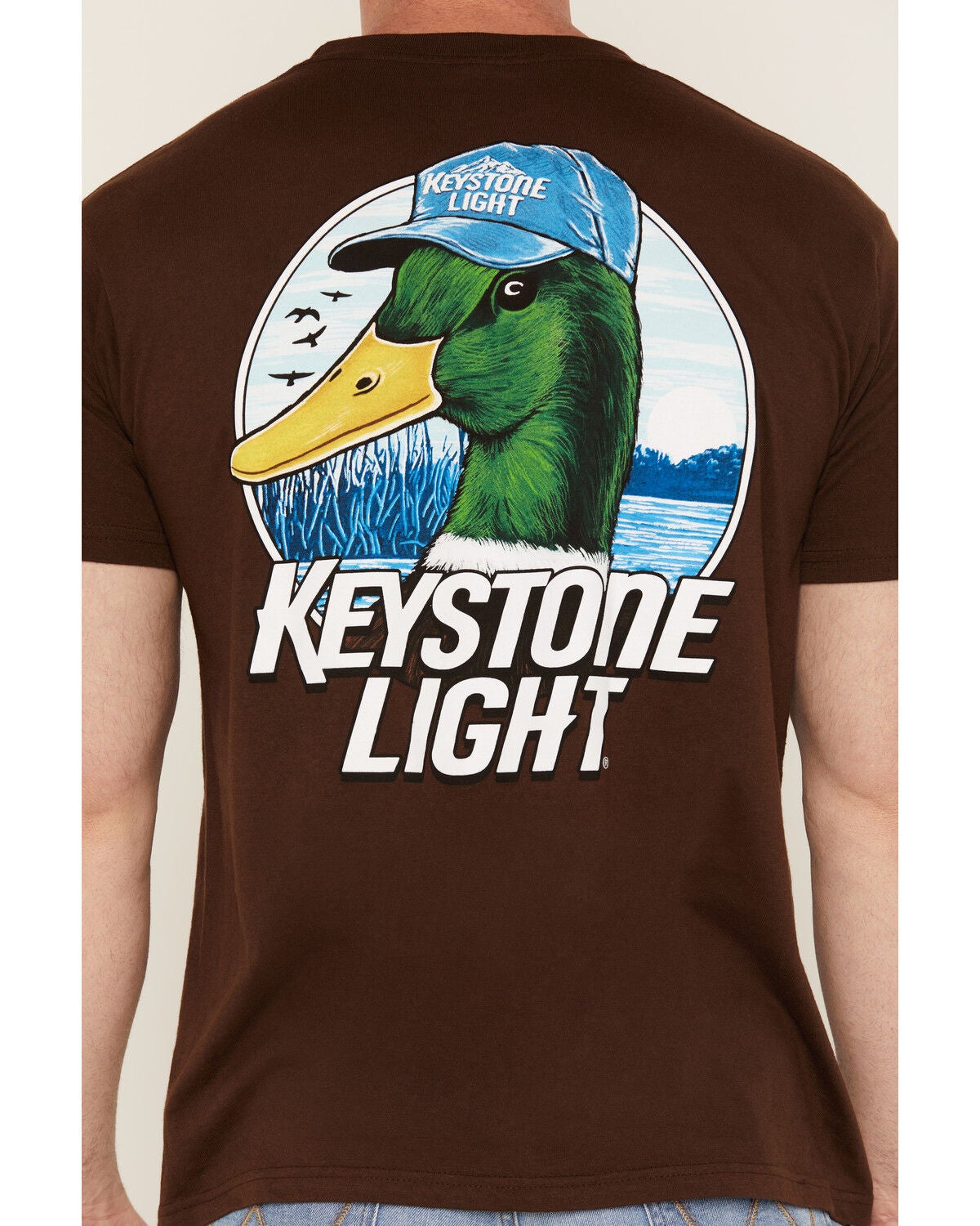 Image #4 - Changes Men's Keystone Light Duck Short Sleeve Graphic T-Shirt, Dark Brown, hi-res
