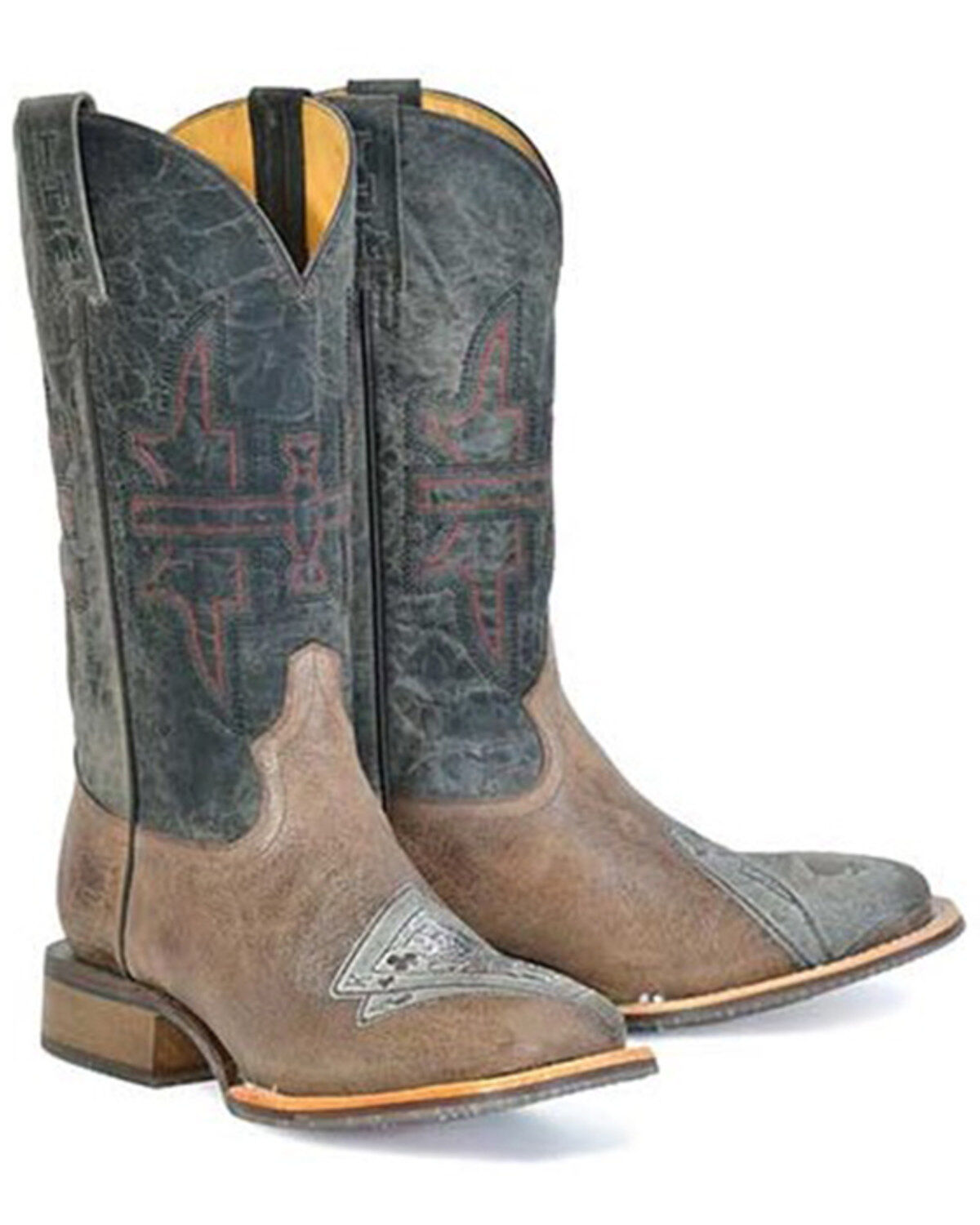 Image #1 - Tin Haul Men's Blackjack Western Boots - Broad Square Toe, Brown, hi-res