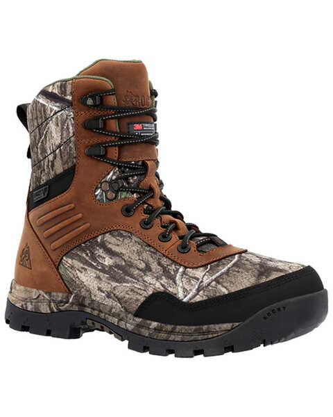 Rocky Men's Lynx Mossy Oak® Country DNA™ Waterproof 800G Insulated Work Boots - Round Toe , Black, hi-res