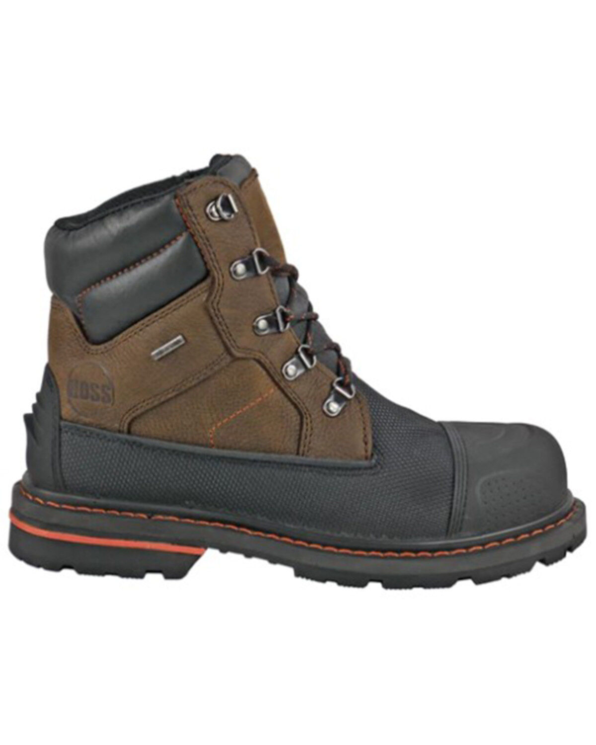 Image #2 - Hoss Men's Tough 6" Lace-Up Waterproof Work Boots - Composite Toe, Brown, hi-res