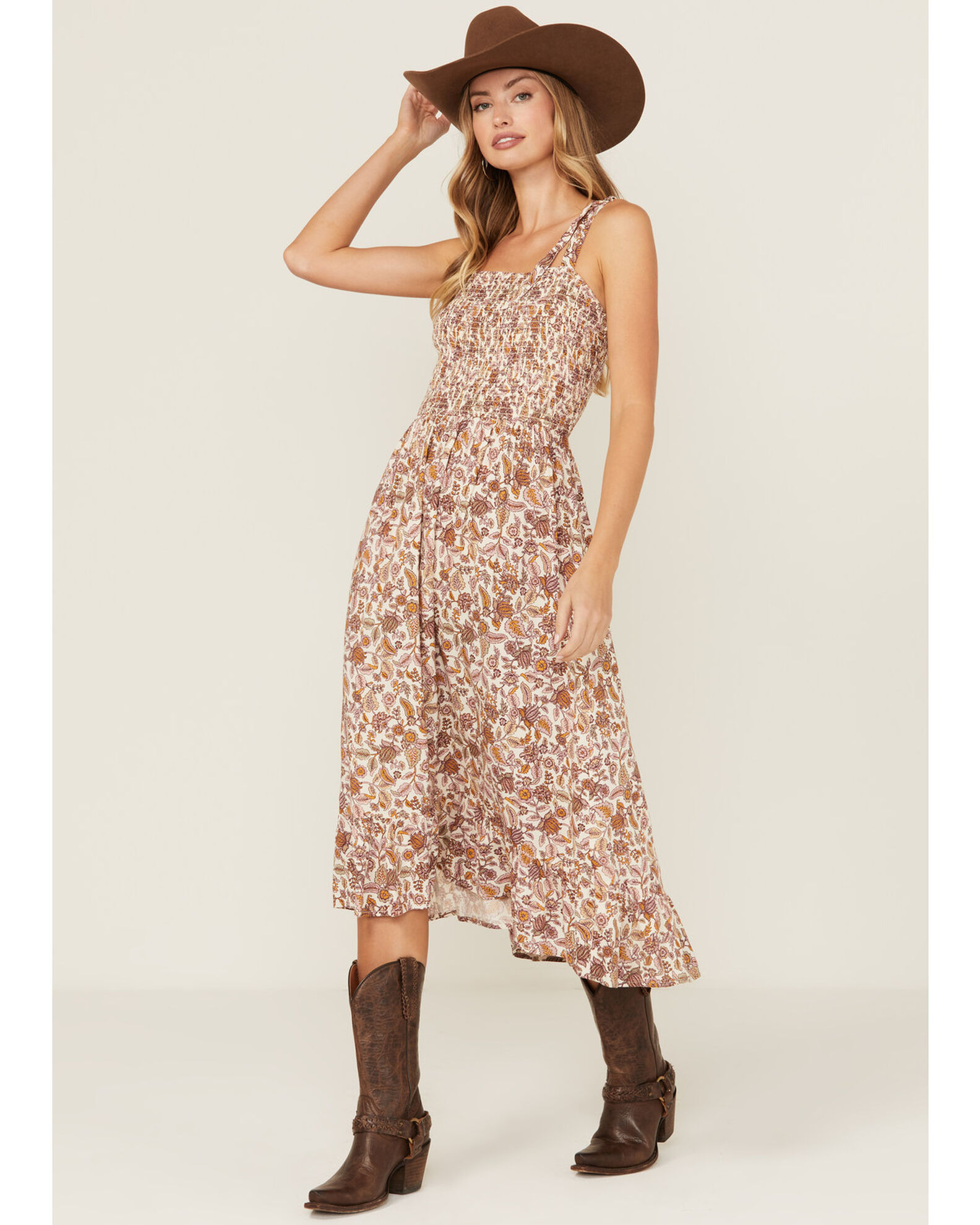 Product Name Cotton Rye Women s Floral Print Midi Sundress