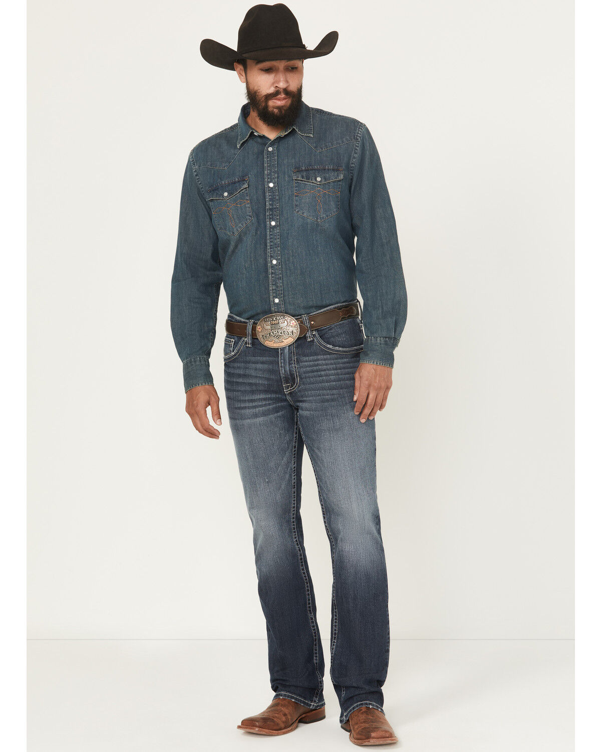 Image #1 - Cody James Men's Moonlight Wash Wyatt Slim Bootcut Stretch Denim Jeans, Dark Wash, hi-res