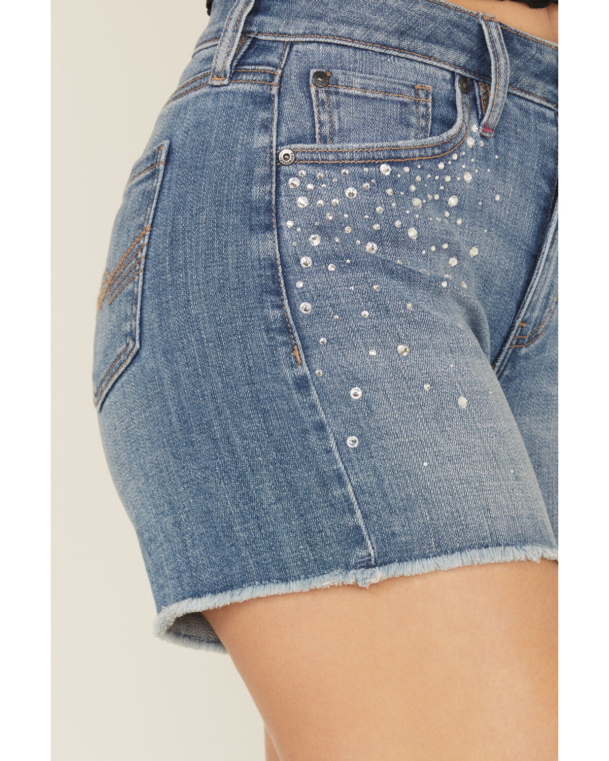 Product Name:  Idyllwind Women's Ellie Embellished Medium Wash High Rise Stretch Denim Shorts