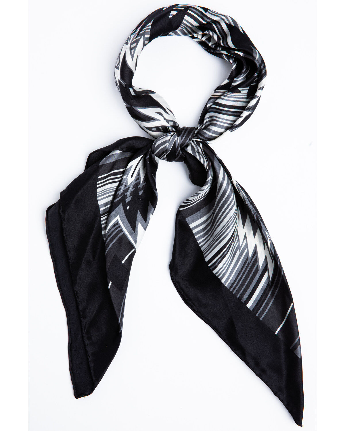 Image #1 - Cody James Men's Silk Black Southwestern Bandana, Black, hi-res