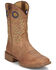 Image #1 - Justin Men's Pickett Western Boots - Broad Square Toe, Tan, hi-res