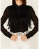 Any Old Iron Women's Beaded Fringe Shirt, Black, hi-res