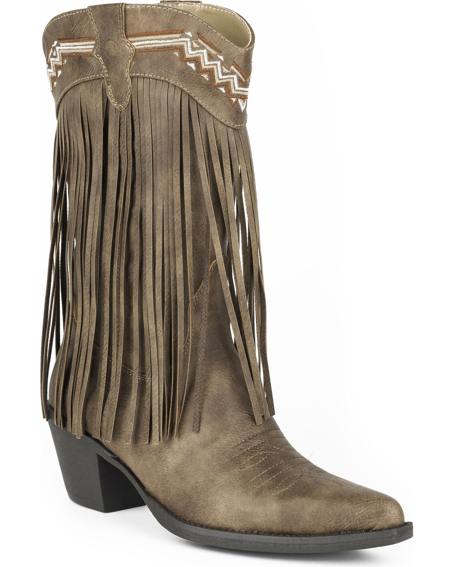 Womens fringe cowgirl top boots