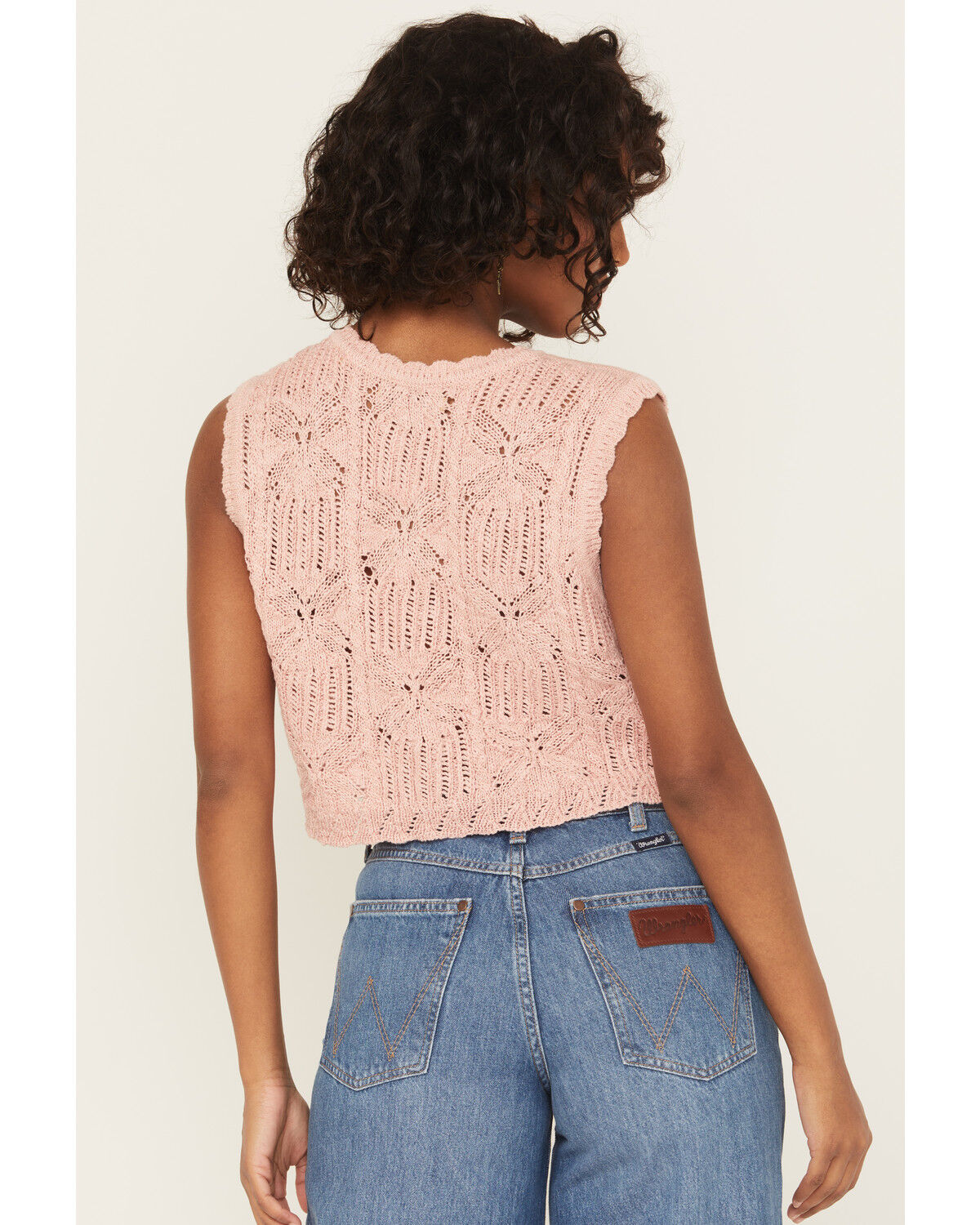 Image #4 - Shyanne Women's Metallic Cinch-Front Sweater Tank, Light Pink, hi-res