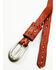 Bed Stu Women's Center Stitch Detail Skinny Leather Belt, Tan, hi-res