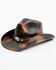 Shyanne Women's Bronco Concho Western Burnished Straw Hat, Dark Brown, hi-res
