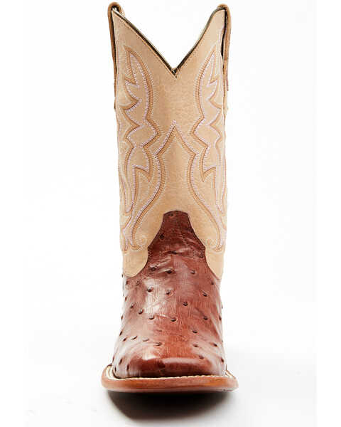 Image #4 - Shyanne Women's Olivia Exotic Ostrich Quill Western Boots - Broad Square Toe, Brown, hi-res