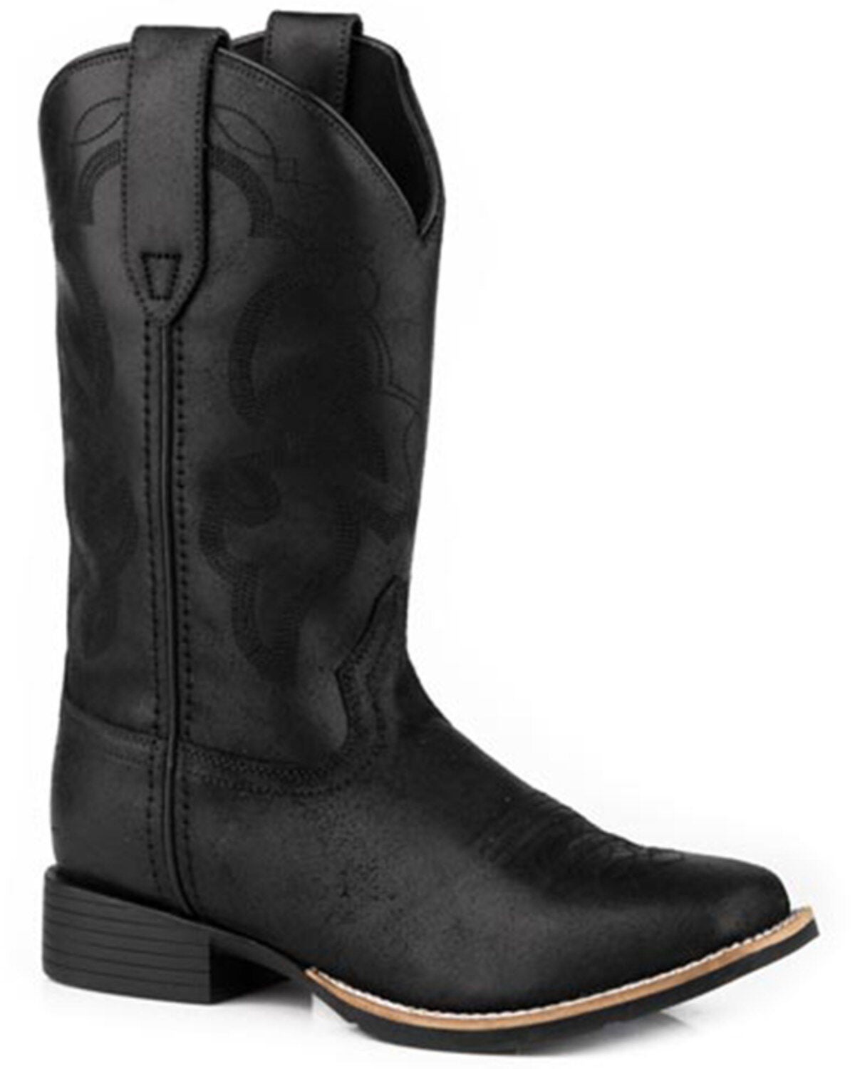 Roper Women's Monterey Western Boots - Broad Square Toe, Black, hi-res