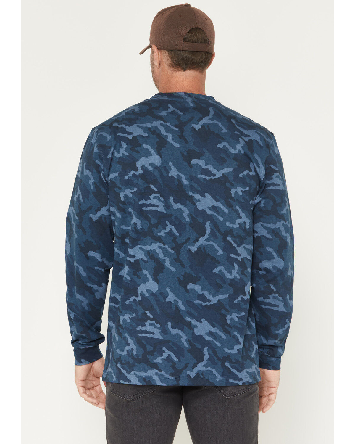 Image #4 - Hawx Men's Forge Camo Print Long Sleeve Work T-Shirt, Navy, hi-res