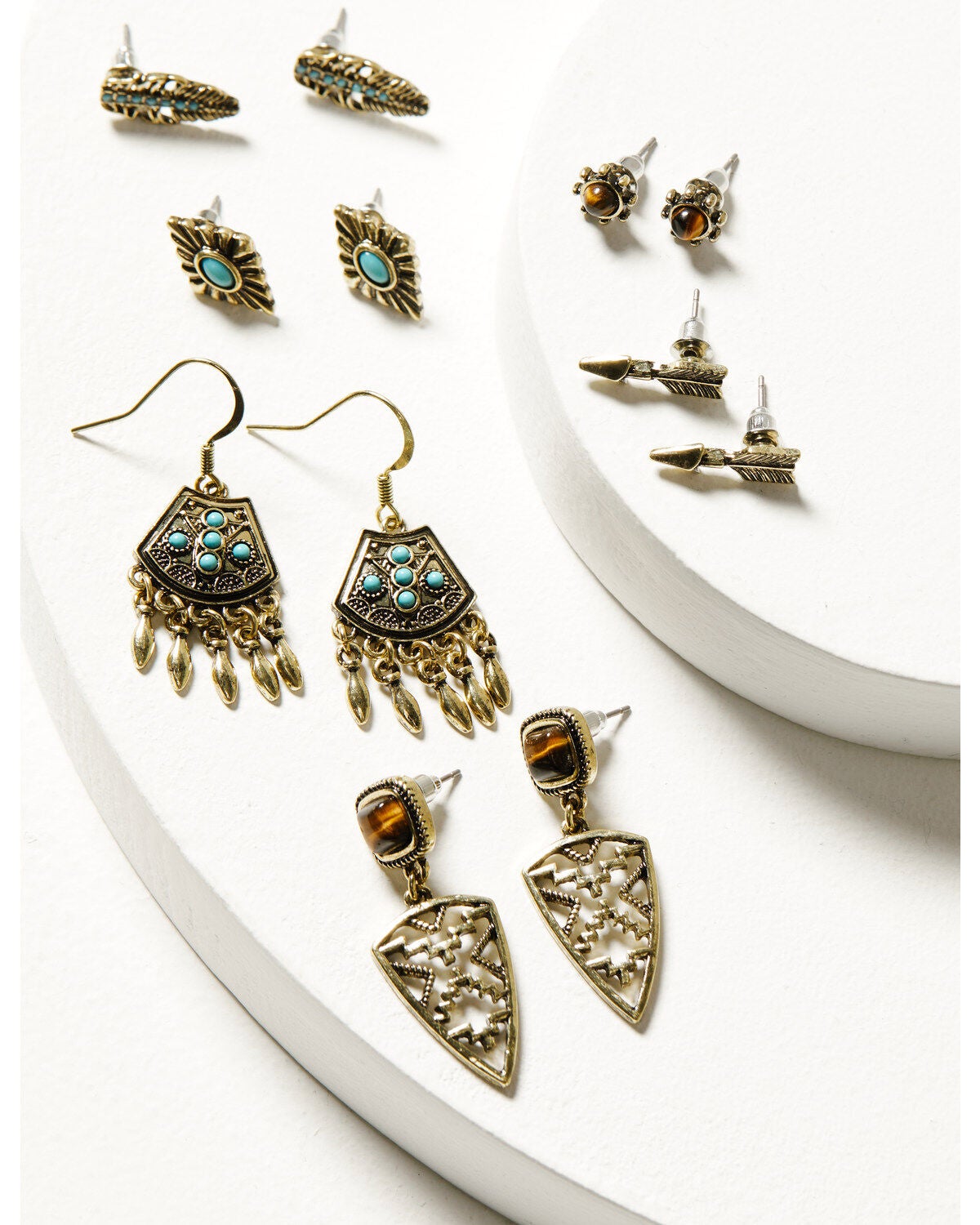 Shyanne Women's Desert Boheme Feather Set - 6 Pieces, Gold, hi-res
