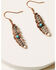 Shyanne Women's Cactus Rose Longhorn Feather Necklace & Earring 2-Piece Set  , Rust Copper, hi-res