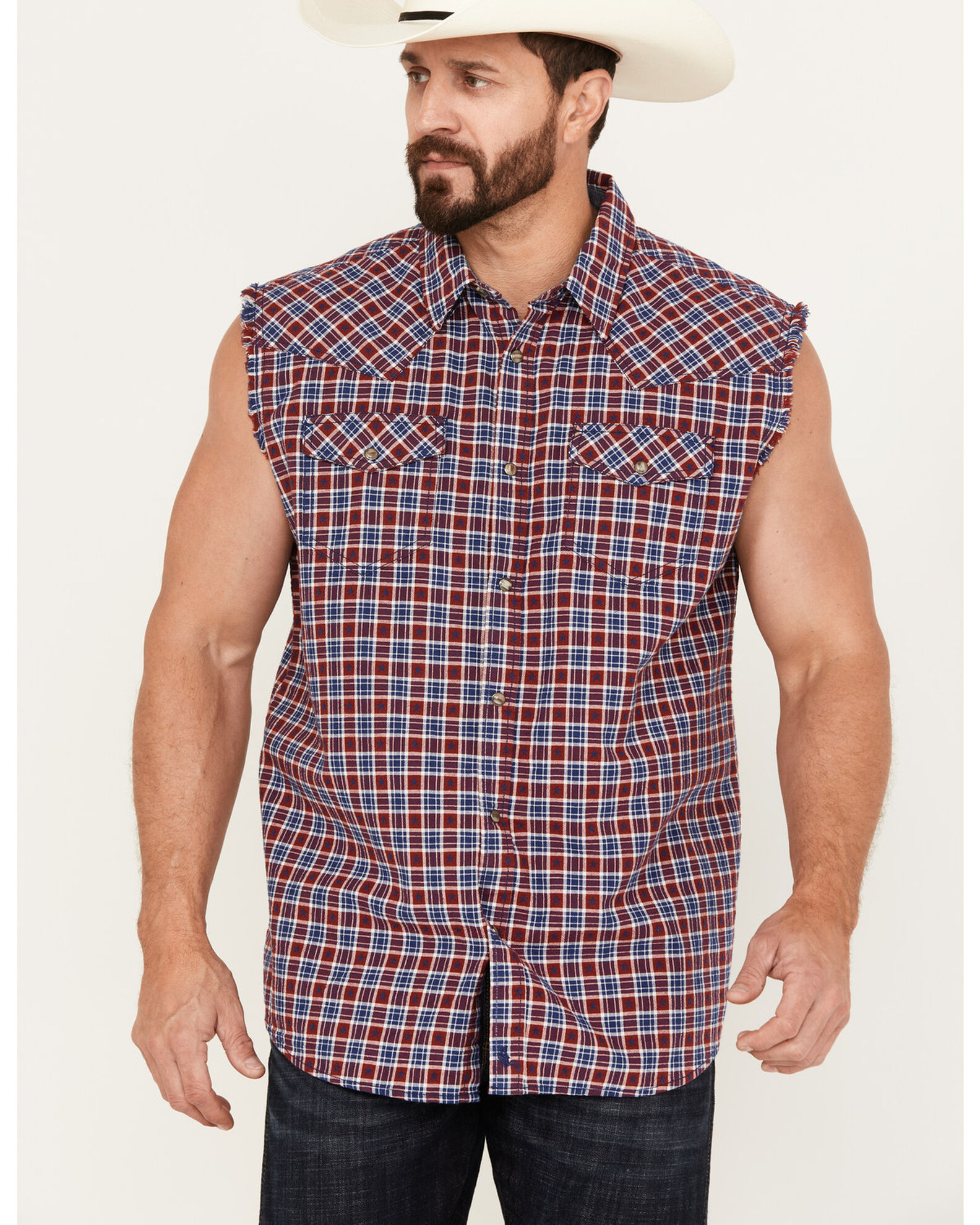 Sleeveless cowboy shirt online