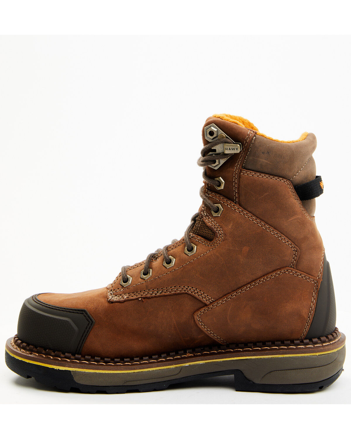 Image #3 - Hawx Men's 8" Crew Chief Internal Internal Met Guard Work Boots - Composite Toe, Brown, hi-res