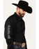 Image #2 - RANK 45® Men's Solid Performance Twill Logo Long Sleeve Button-Down Western Shirt, Black, hi-res