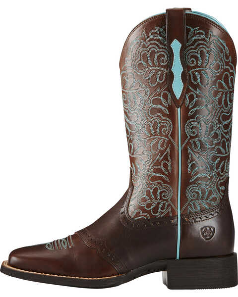 Image #2 - Ariat Women's Rich Brown Round Up Remuda Western Boots - Square Toe , , hi-res