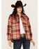 Image #1 - Shyanne Women's Plaid Print Quilted Button-Down Shacket, Dark Pink, hi-res