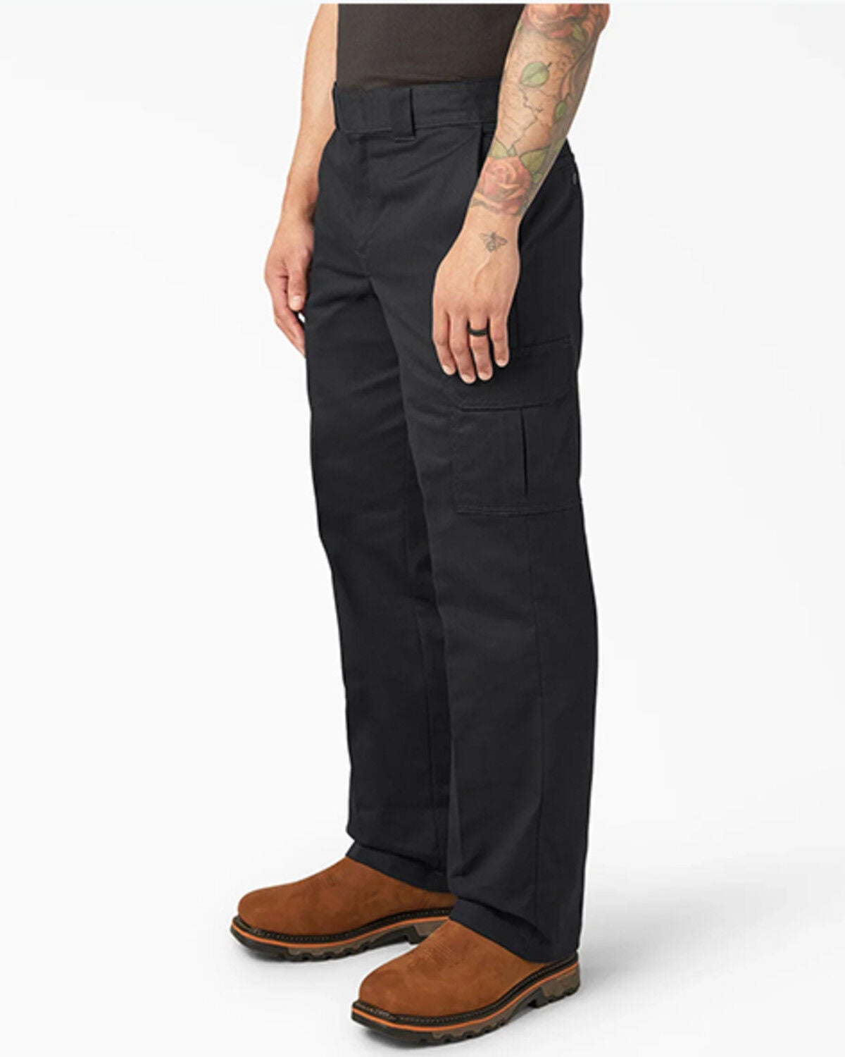 Image #2 - Dickies Men's Relaxed Fit Cargo Work Pants, Black, hi-res