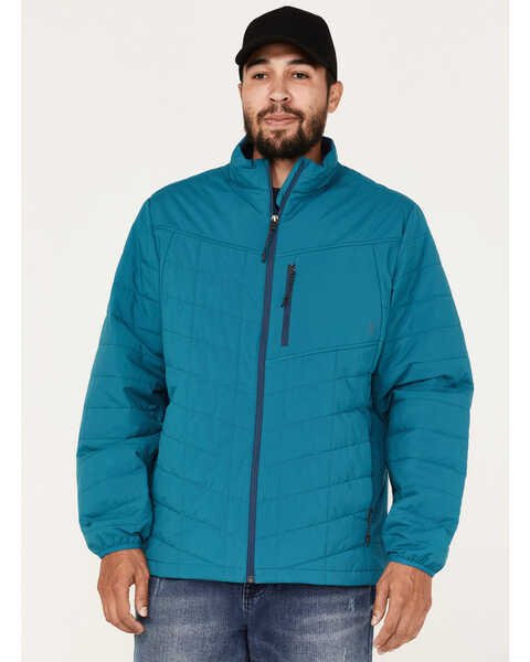 Brothers & Sons Men's Performance Lightweight Puffer Packable Jacket, Teal, hi-res