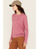 Image #2 - Carhartt Women's Force® Sun Defender Lightweight Long Sleeve Graphic Work T-Shirt, Dark Pink, hi-res