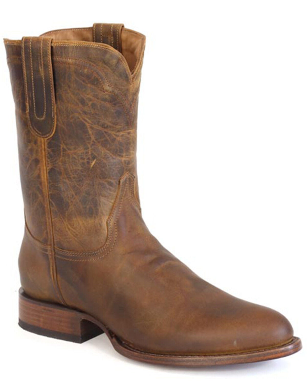 Stetson Men's Cassidy Western Roper Boots - Round Toe, Tan, hi-res