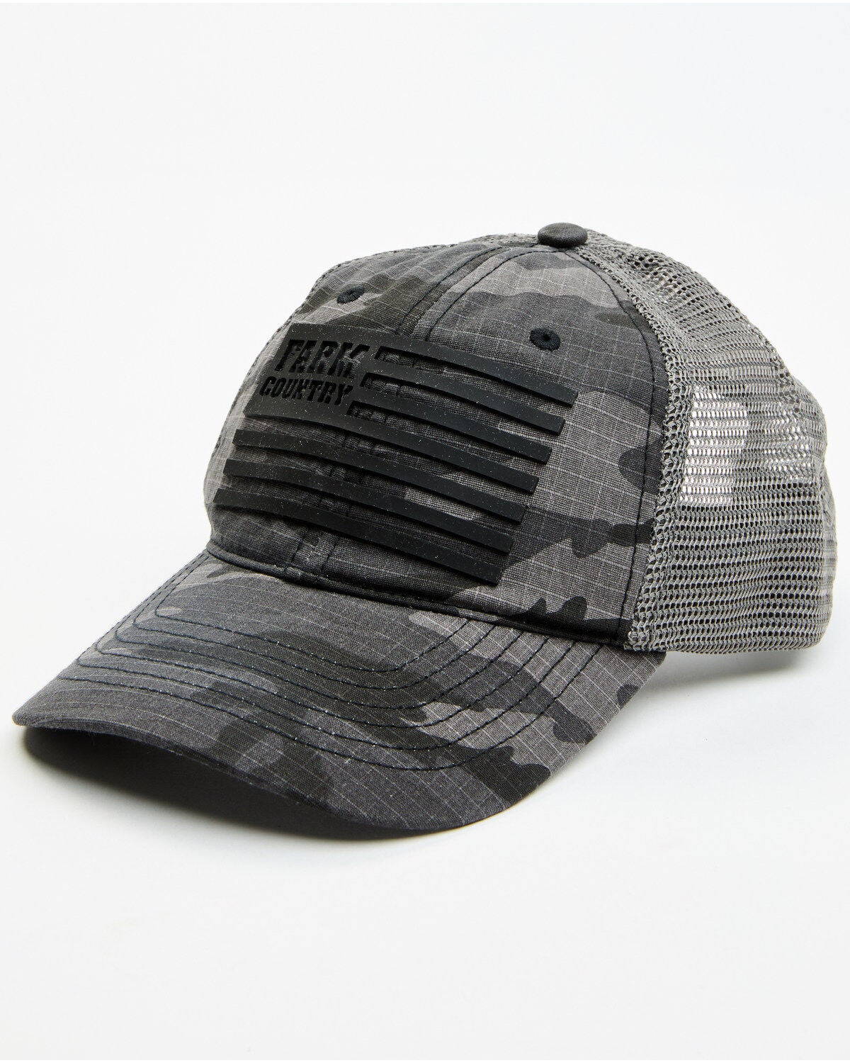 John Deere Men's Camo Flag Ball Cap, Black, hi-res