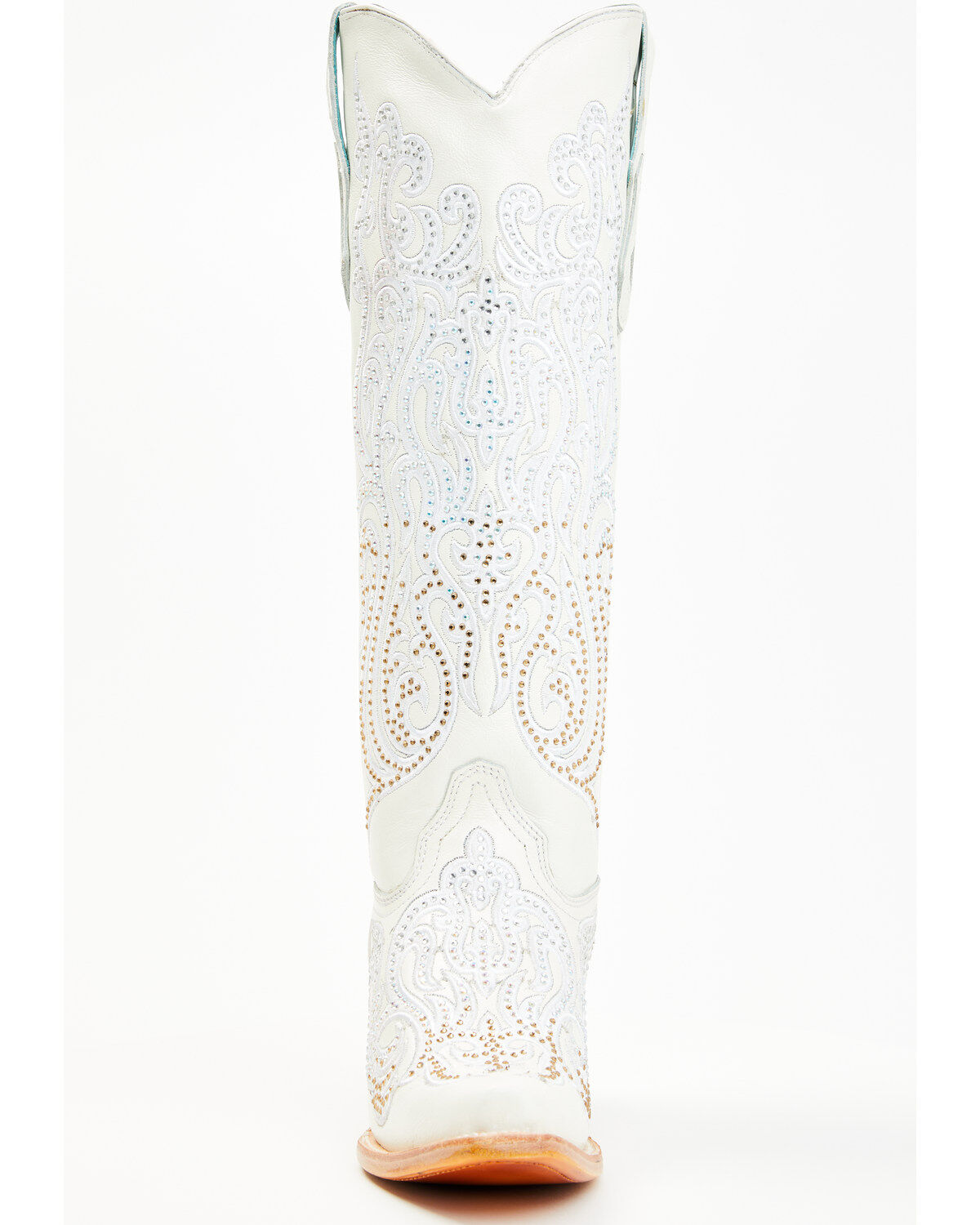 Image #4 - Corral Women's Crystal Embroidered Tall Western Boots - Snip Toe, White, hi-res