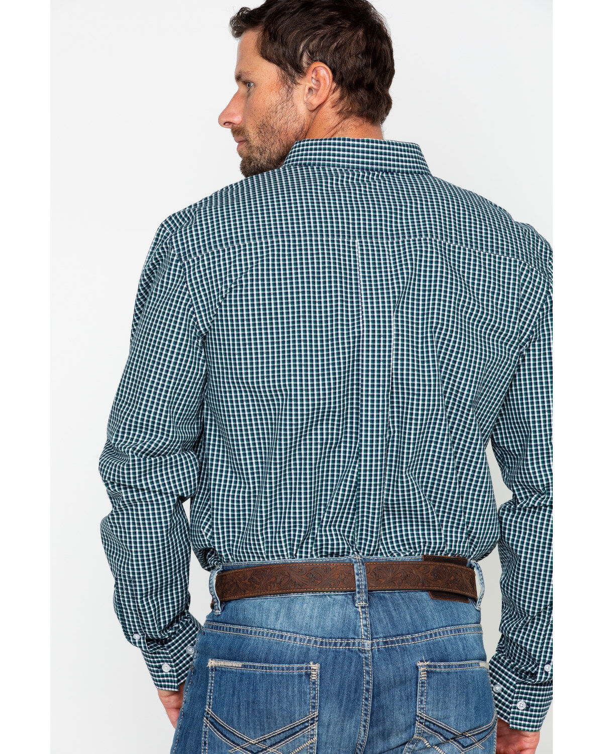 Image #2 - Cody James Core Men's Small Checkered Plaid Long Sleeve Western Shirt, , hi-res