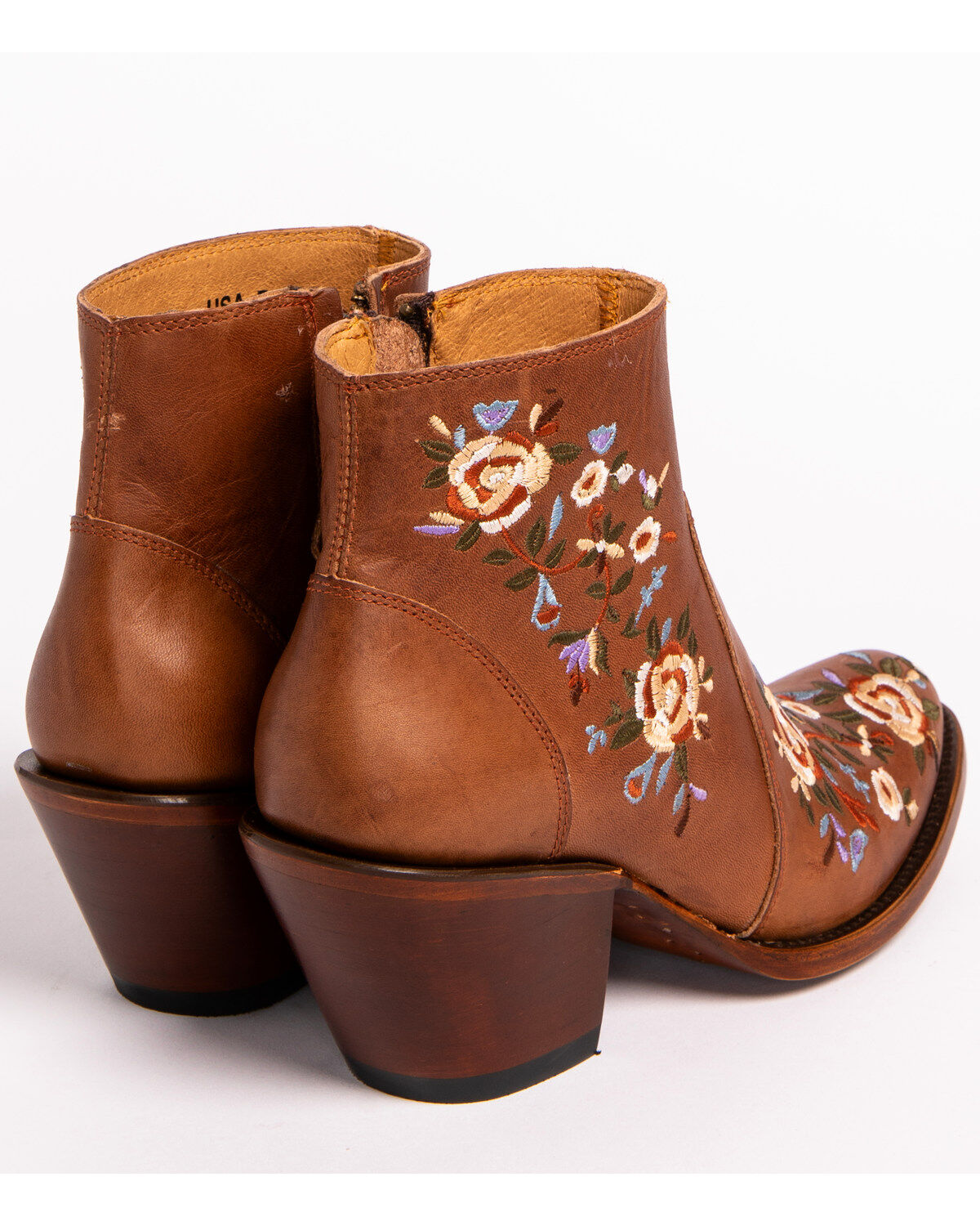 embroidered booties