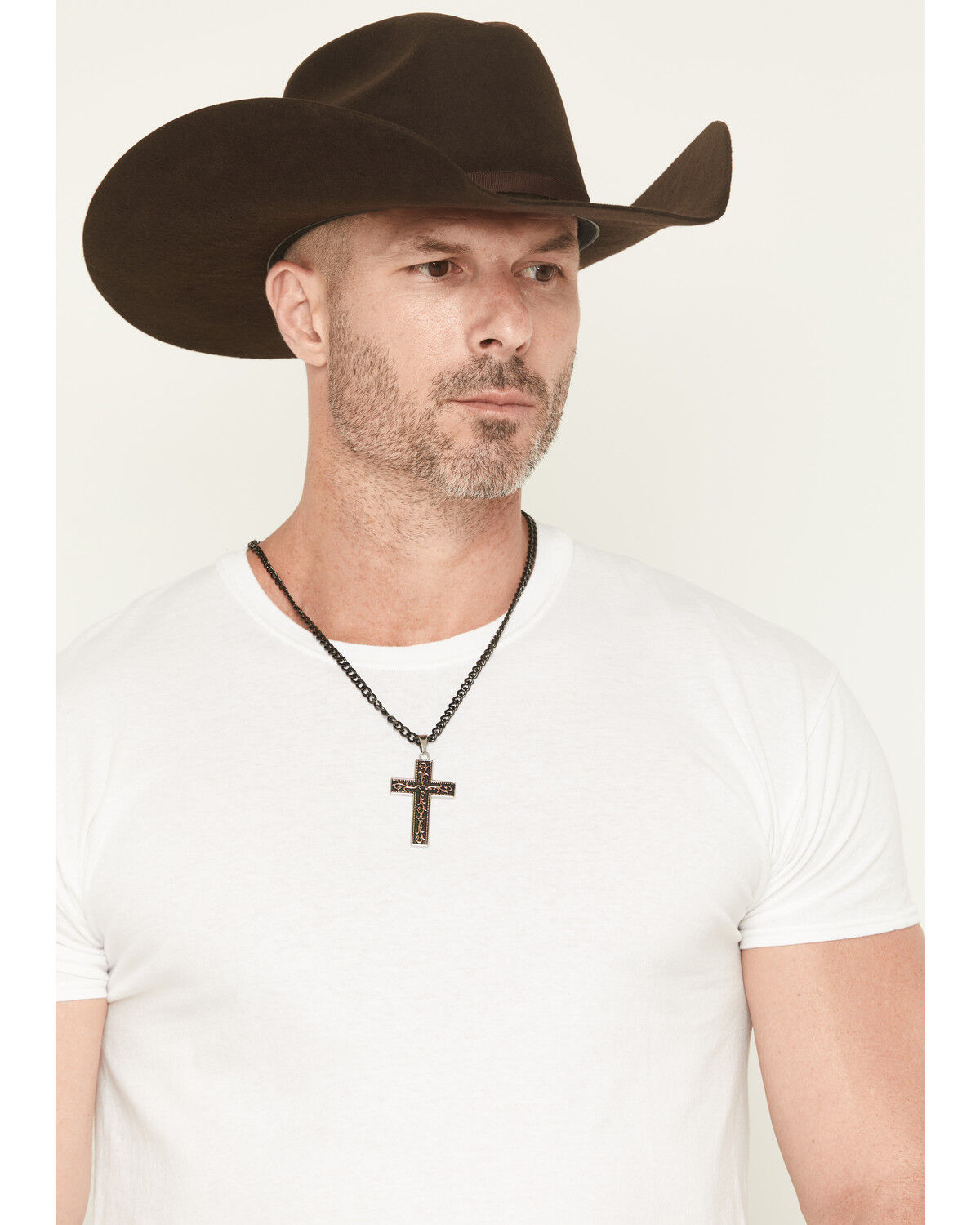 Image #1 - Cody James Men's Cross Necklace, Black, hi-res