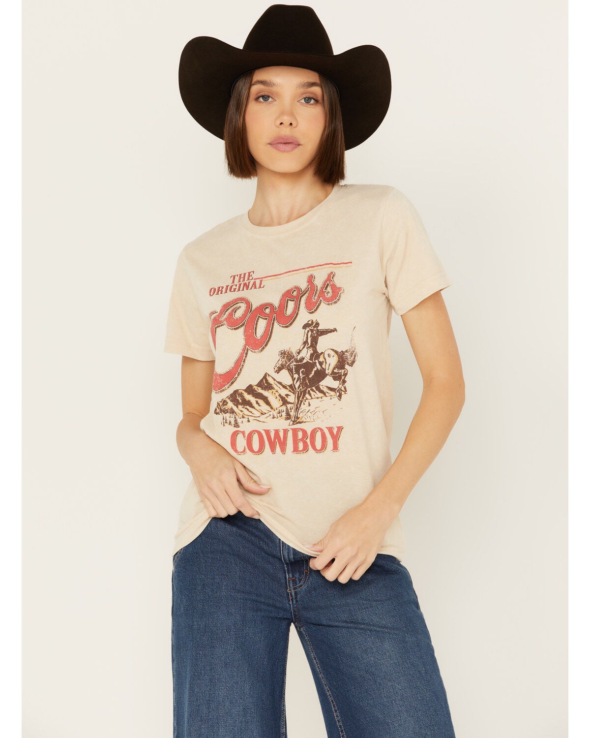 Coors Women's OG Coors Cowboy Short Sleeve Graphic Tee, Cream, hi-res