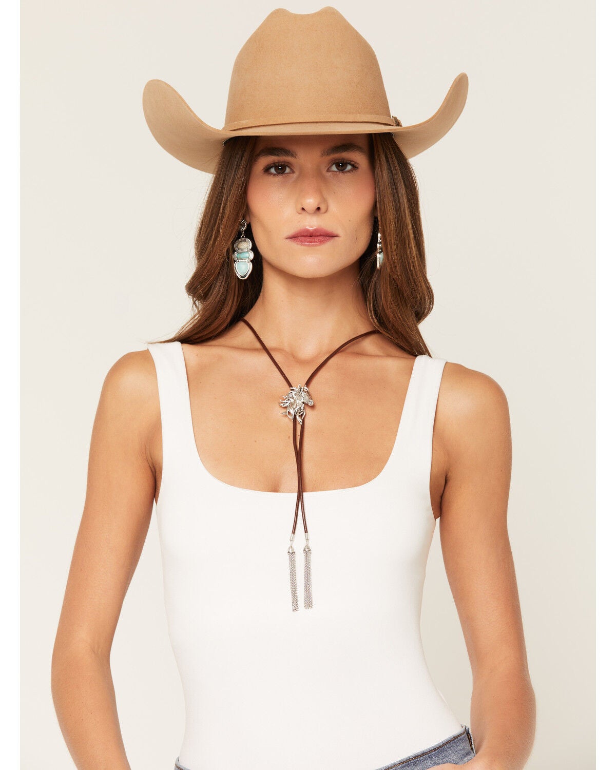 Image #1 - Lainey Wilson Women's Horse Bolo Tie, Silver, hi-res