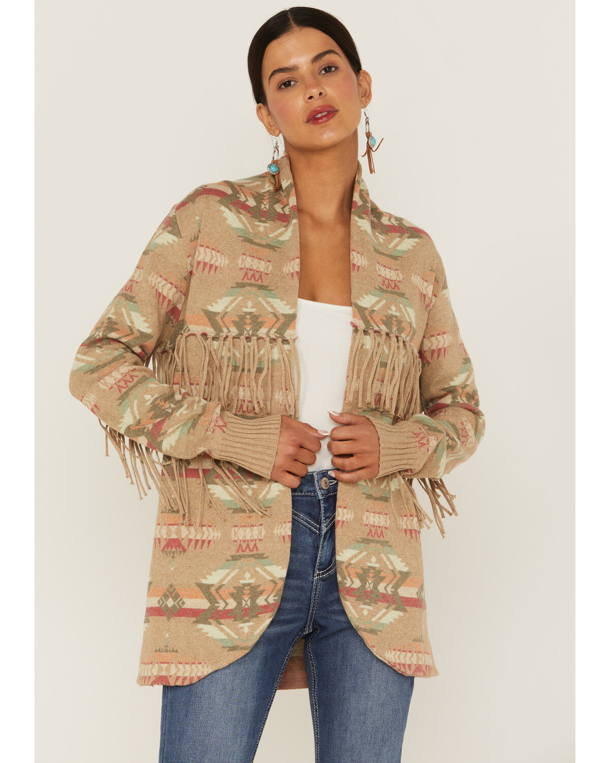 Image #1 - Tasha Polizzi Women's Catalina Southwestern Fringe Cardigan, , hi-res