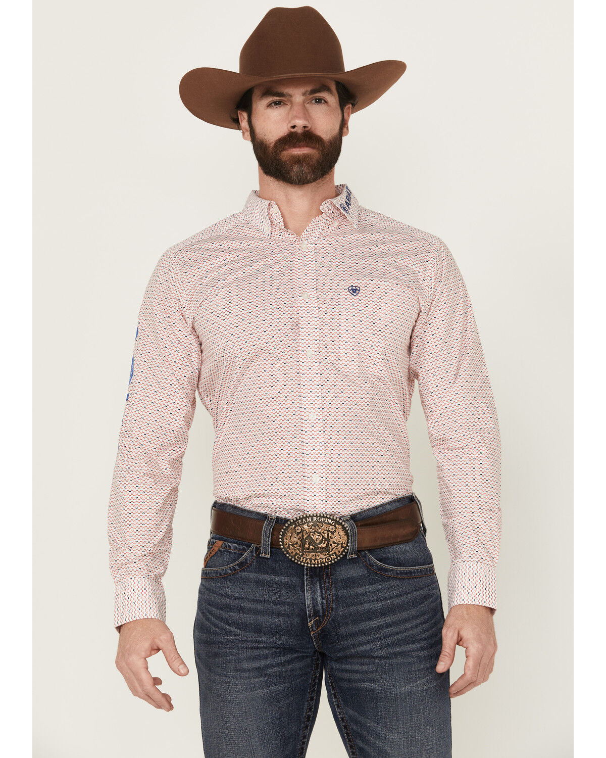 Product Name:  Ariat Men's Team Primo Logo Printed Long Sleeve Button-Down Western Shirt