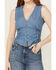Image #3 - Scully Women's Tie Side Denim Vest, Blue, hi-res