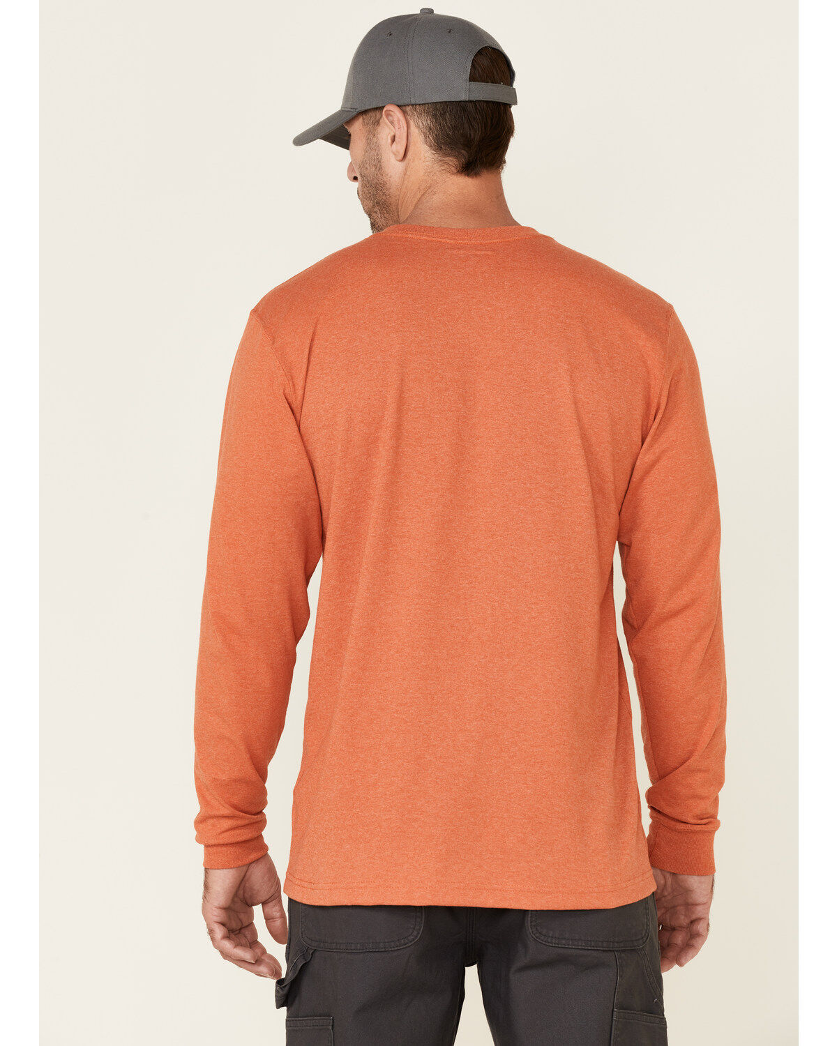 Image #4 - Carhartt Men's Loose Fit Heavyweight Long Sleeve Logo Pocket Work T-Shirt, , hi-res