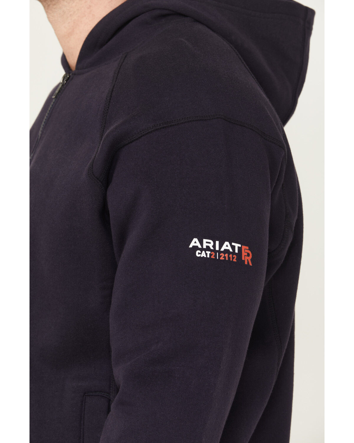 Image #3 - Ariat Men's FR Rev Full Zip Work Hooded Jacket, Navy, hi-res